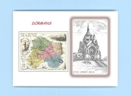 Cartes Postales impression Noir avec dpartement sur la ville de DORMANS Titre : memorial