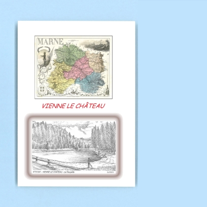Cartes Postales impression Noir avec dpartement sur la ville de VIENNE LE CHATEAU Titre : la houyette
