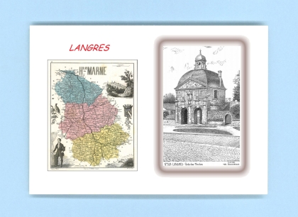 Cartes Postales impression Noir avec dpartement sur la ville de LANGRES Titre : porte des moulins