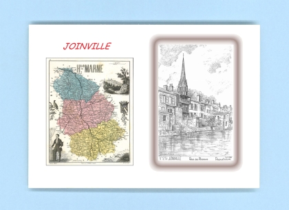 Cartes Postales impression Noir avec dpartement sur la ville de JOINVILLE Titre : quai des peceaux