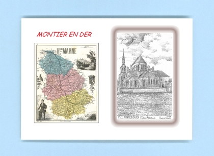 Cartes Postales impression Noir avec dpartement sur la ville de MONTIER EN DER Titre : l eglise abbatiale
