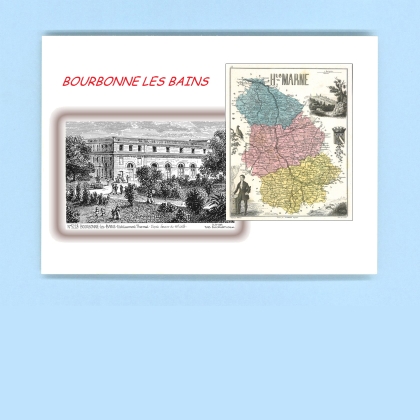 Cartes Postales impression Noir avec dpartement sur la ville de BOURBONNE LES BAINS Titre : etablissement thermal