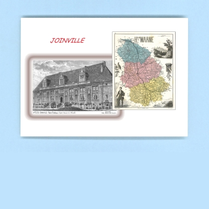 Cartes Postales impression Noir avec dpartement sur la ville de JOINVILLE Titre : petit chateau