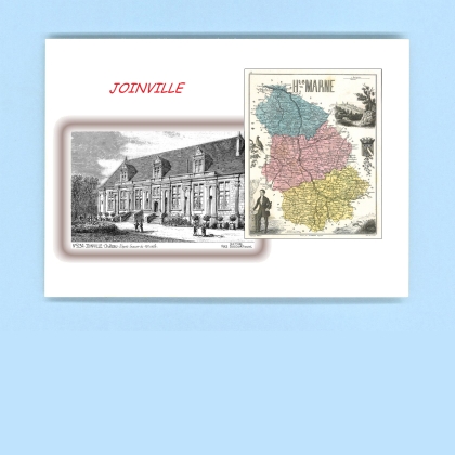 Cartes Postales impression Noir avec dpartement sur la ville de JOINVILLE Titre : chateau