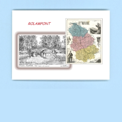 Cartes Postales impression Noir avec dpartement sur la ville de ROLAMPONT Titre : pont (d apres ca)