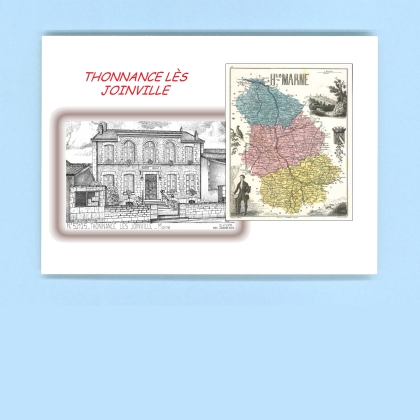 Cartes Postales impression Noir avec dpartement sur la ville de THONNANCE LES JOINVILLE Titre : mairie