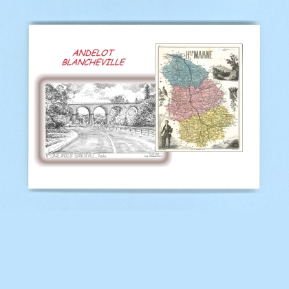 Cartes Postales impression Noir avec dpartement sur la ville de ANDELOT BLANCHEVILLE Titre : viaduc
