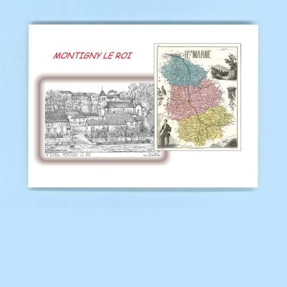 Cartes Postales impression Noir avec dpartement sur la ville de MONTIGNY LE ROI Titre : vue