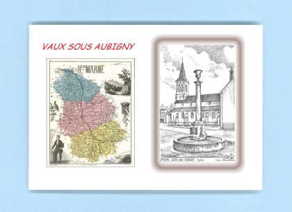 Cartes Postales impression Noir avec dpartement sur la ville de VAUX SOUS AUBIGNY Titre : eglise