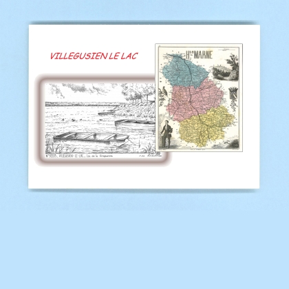 Cartes Postales impression Noir avec dpartement sur la ville de VILLEGUSIEN LE LAC Titre : lac de la vingeanne