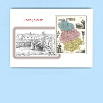 Cartes Postales impression Noir avec dpartement sur la ville de JORQUENAY Titre : vue
