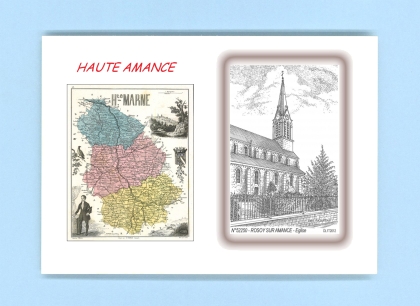 Cartes Postales impression Noir avec dpartement sur la ville de HAUTE AMANCE Titre : eglise de rosoy sur amance