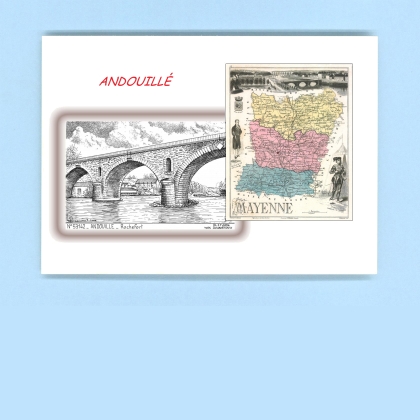 Cartes Postales impression Noir avec dpartement sur la ville de ANDOUILLE Titre : rochefort