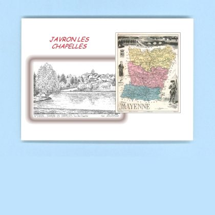 Cartes Postales impression Noir avec dpartement sur la ville de JAVRON LES CHAPELLES Titre : vue des chapelles