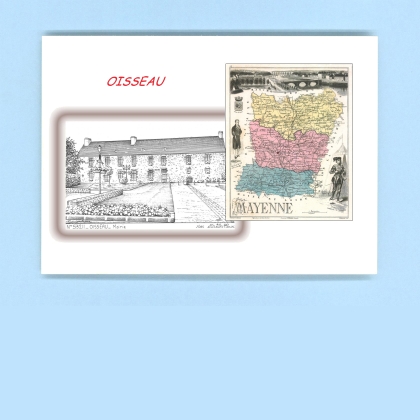 Cartes Postales impression Noir avec dpartement sur la ville de OISSEAU Titre : mairie