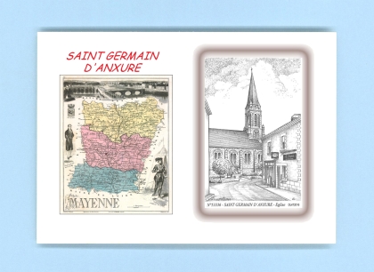 Cartes Postales impression Noir avec dpartement sur la ville de ST GERMAIN D ANXURE Titre : eglise