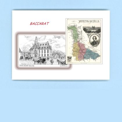 Cartes Postales impression Noir avec dpartement sur la ville de BACCARAT Titre : hotel de ville