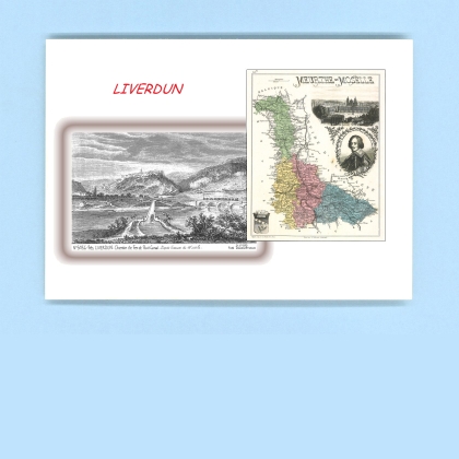 Cartes Postales impression Noir avec dpartement sur la ville de LIVERDUN Titre : chemin de fer et pont canal