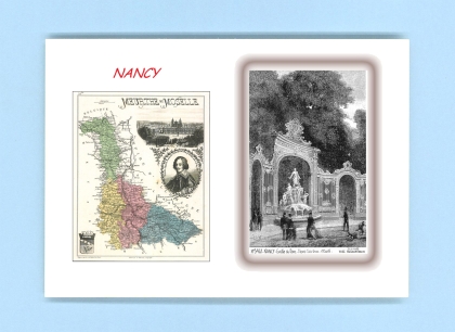 Cartes Postales impression Noir avec dpartement sur la ville de NANCY Titre : grille du parc