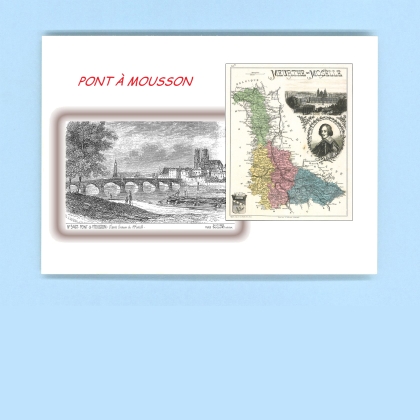 Cartes Postales impression Noir avec dpartement sur la ville de PONT A MOUSSON Titre : vue