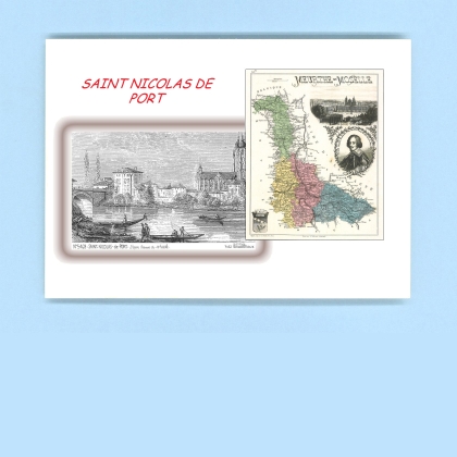 Cartes Postales impression Noir avec dpartement sur la ville de ST NICOLAS DE PORT Titre : vue
