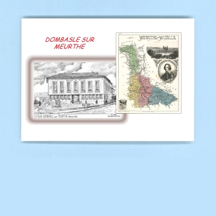 Cartes Postales impression Noir avec dpartement sur la ville de DOMBASLE SUR MEURTHE Titre : hotel de ville