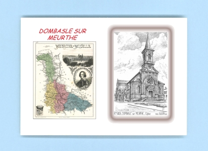 Cartes Postales impression Noir avec dpartement sur la ville de DOMBASLE SUR MEURTHE Titre : eglise