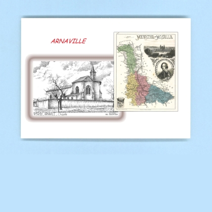 Cartes Postales impression Noir avec dpartement sur la ville de ARNAVILLE Titre : chapelle