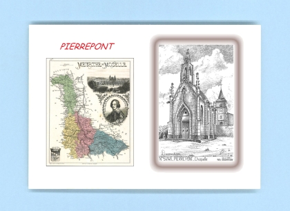 Cartes Postales impression Noir avec dpartement sur la ville de PIERREPONT Titre : chapelle