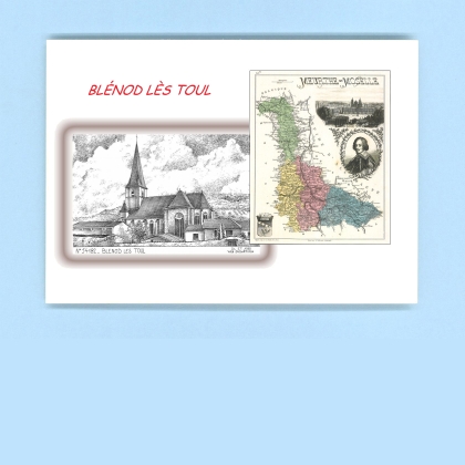 Cartes Postales impression Noir avec dpartement sur la ville de BLENOD LES TOUL Titre : vue