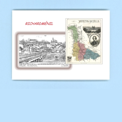 Cartes Postales impression Noir avec dpartement sur la ville de RICHARDMENIL Titre : vue