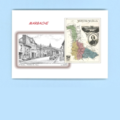 Cartes Postales impression Noir avec dpartement sur la ville de MARBACHE Titre : mairie