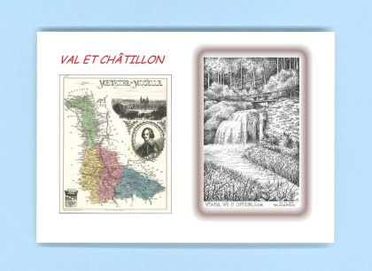 Cartes Postales impression Noir avec dpartement sur la ville de VAL ET CHATILLON Titre : ecluse