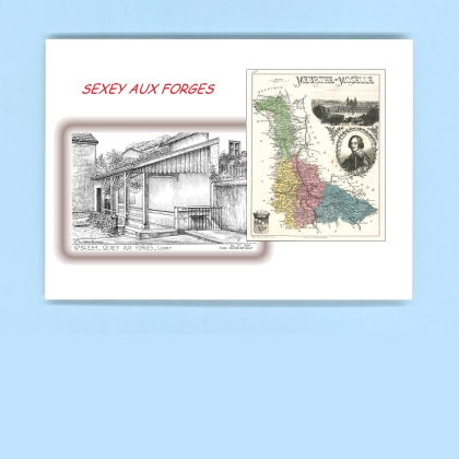 Cartes Postales impression Noir avec dpartement sur la ville de SEXEY AUX FORGES Titre : lavoir