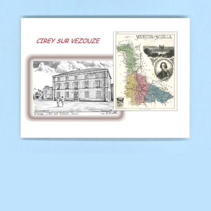Cartes Postales impression Noir avec dpartement sur la ville de CIREY SUR VEZOUZE Titre : mairie