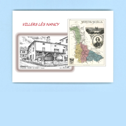 Cartes Postales impression Noir avec dpartement sur la ville de VILLERS LES NANCY Titre : lavoir