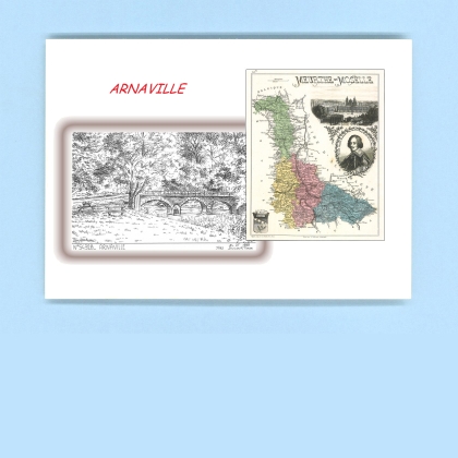 Cartes Postales impression Noir avec dpartement sur la ville de ARNAVILLE Titre : vue