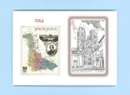 Cartes Postales impression Noir avec dpartement sur la ville de TOUL Titre : cathedrale st etienne