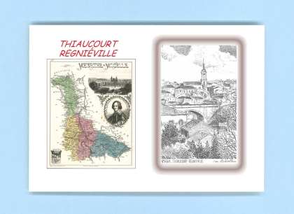 Cartes Postales impression Noir avec dpartement sur la ville de THIAUCOURT REGNIEVILLE Titre : vue