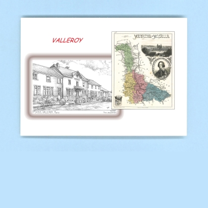 Cartes Postales impression Noir avec dpartement sur la ville de VALLEROY Titre : mairie