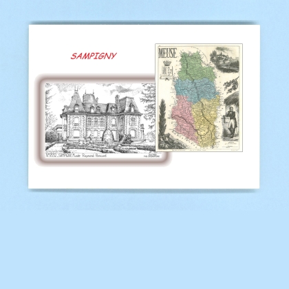 Cartes Postales impression Noir avec dpartement sur la ville de SAMPIGNY Titre : musee raymond poincare