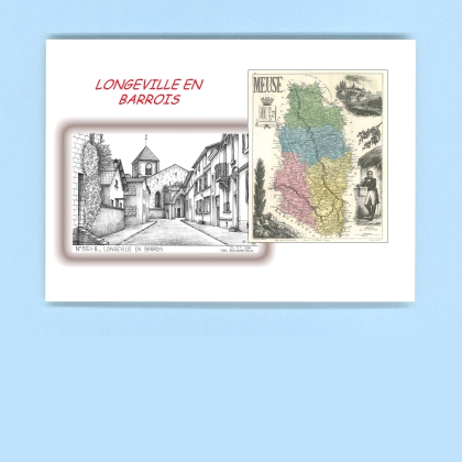 Cartes Postales impression Noir avec dpartement sur la ville de LONGEVILLE EN BARROIS Titre : vue