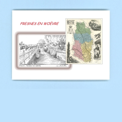 Cartes Postales impression Noir avec dpartement sur la ville de FRESNES EN WOEVRE Titre : vue