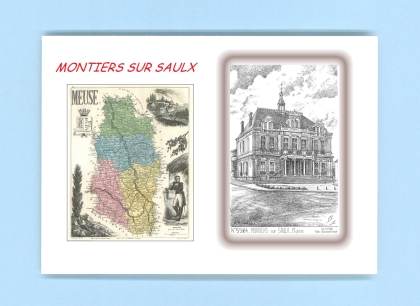 Cartes Postales impression Noir avec dpartement sur la ville de MONTIERS SUR SAULX Titre : mairie