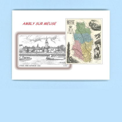 Cartes Postales impression Noir avec dpartement sur la ville de AMBLY SUR MEUSE Titre : canal