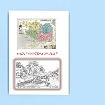 Cartes Postales impression Noir avec dpartement sur la ville de ST MARTIN SUR OUST Titre : ecluse