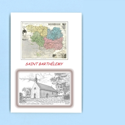 Cartes Postales impression Noir avec dpartement sur la ville de ST BARTHELEMY Titre : chapelle st fiacre