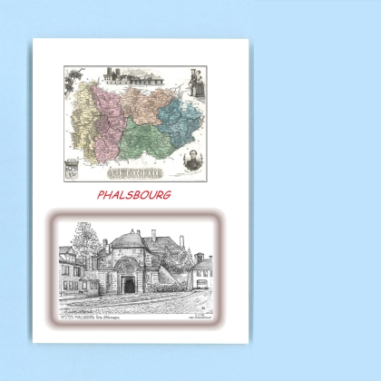 Cartes Postales impression Noir avec dpartement sur la ville de PHALSBOURG Titre : porte d allemagne