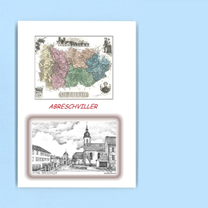 Cartes Postales impression Noir avec dpartement sur la ville de ABRESCHVILLER Titre : vue