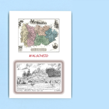 Cartes Postales impression Noir avec dpartement sur la ville de WALSCHEID Titre : rocher st leon